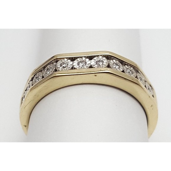 Unique 10K Karat Solid Two Tone Multi Color Gold Designer Diamond Mens Ring - Picture 7 of 15